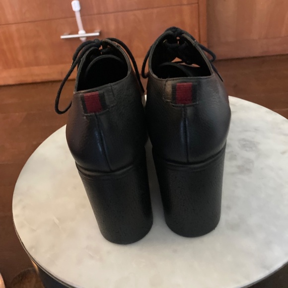 Robert Clergerie Wedged Platform Lace Ups, Black Leather, Like New - Picture 4 of 7